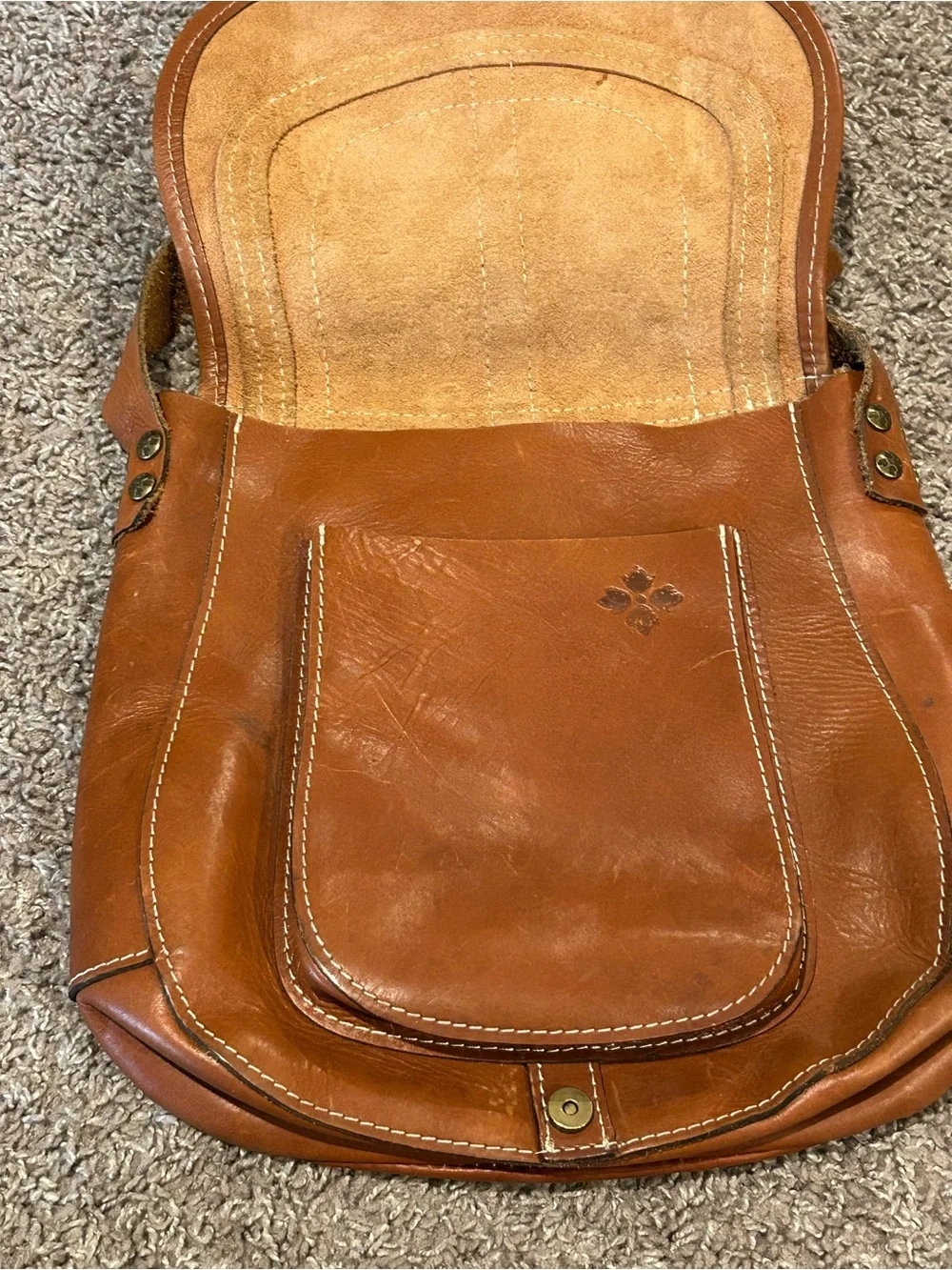 Patricia Nash Italian Saddle Leather Crossbody Bag Western Boho